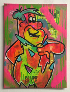 Heres freddy by Barrie J Davies 2015, Mixed media on Canvas, 30cm x 40cm, Unframed. Barrie J Davies is an Artist - Pop Art and Street art inspired Artist based in Brighton England UK - Pop Art Paintings, Street Art Prints & Editions available.