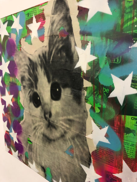 Kitschy Cat Painting by Barrie J Davies