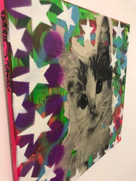 Kitschy Cat Painting by Barrie J Davies
