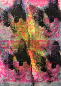 Kitschy Cat Print - BARRIE J DAVIES IS AN ARTIST
