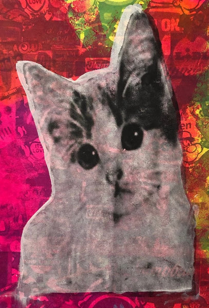 Kitschy Cat Print - BARRIE J DAVIES IS AN ARTIST