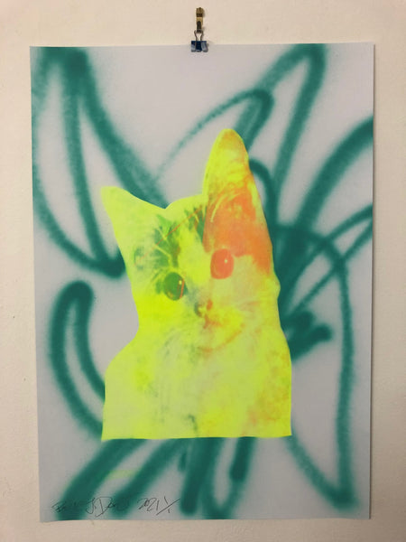 Kitschy Cat Print - BARRIE J DAVIES IS AN ARTIST