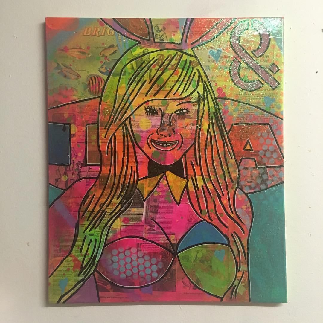 LA Woman by Barrie J Davies 2016, Mixed media on canvas, 50cm x 60cm, unframed. Barrie J Davies is an Artist - Pop Art and Street art inspired Artist based in Brighton England UK - Pop Art Paintings, Street Art Prints & Editions available.
