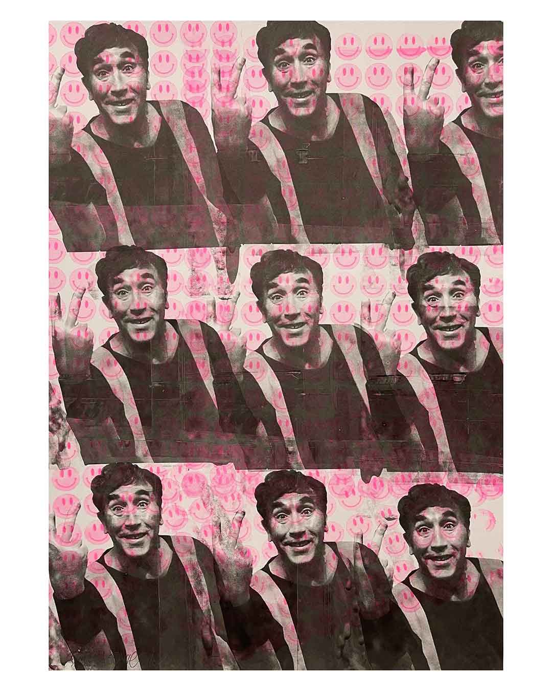Large Frankie print by Barrie J Davies 2022, unframed Silkscreen print on paper (hand finished) edition of 1/1, A1 size 59cm x 84cm.  