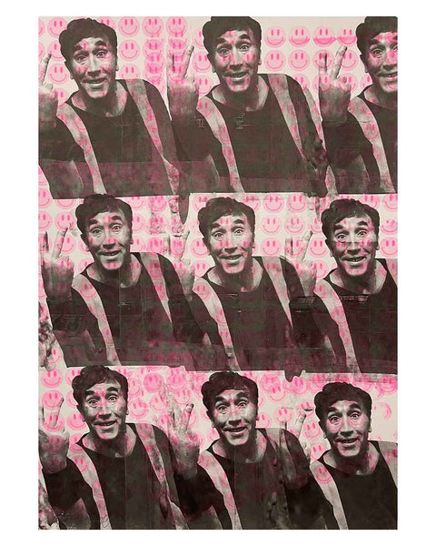 Large Frankie print by Barrie J Davies 2022, unframed Silkscreen print on paper (hand finished) edition of 1/1, A1 size 59cm x 84cm.  
