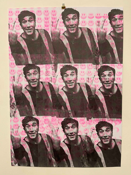 Large Frankie print by Barrie J Davies 2022, unframed Silkscreen print on paper (hand finished) edition of 1/1, A1 size 59cm x 84cm.  