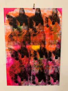 Large Kitschy Cat Print - BARRIE J DAVIES IS AN ARTIST