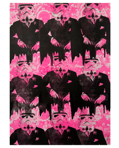 Large Rider of the storm Print by Barrie J Davies 2021 - unframed Silkscreen print on paper (hand finished) edition of 1/1 - A1 size 59 cm x 84 cm.