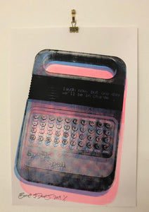 Laugh now print by Barrie J Davies 2019 - unframed Silkscreen print on paper (hand finished) edition of 1/1 - A3 size 29cm x 42cm. Barrie J Davies is an Artist - Pop Art and Street art inspired Artist based in Brighton England UK - Pop Art Paintings, Street Art Prints & Editions available.