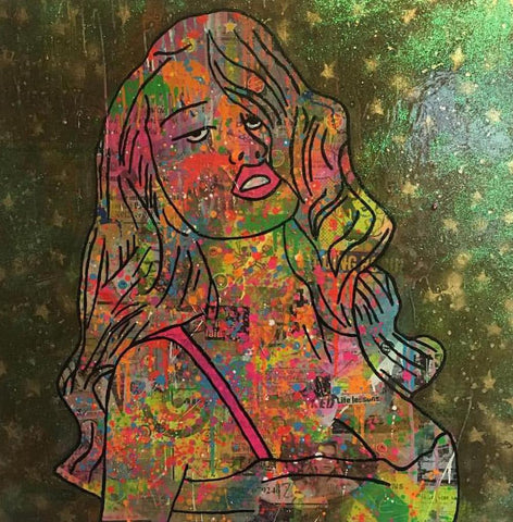 Lust for life by Barrie J Davies 2017, Mixed media on Canvas, 90cm x 90cm, Unframed. Barrie J Davies is an Artist - Urban Pop Art and Street art inspired Artist based in Brighton England UK - Pop Art Paintings, Street Art Prints & collectables. 