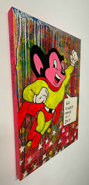 Make my Day Painting by Barrie J Davies 2022, Mixed media on Canvas, 76cm x 51cm, Unframed.