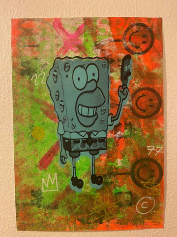 Blue Manic Bob Print - BARRIE J DAVIES IS AN ARTIST