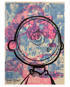 Mini Charlie Says Print by Barrie J Davies 2022, unframed Silkscreen print on paper (hand finished) edition of 1/1, A4 size 29cm x 21cm