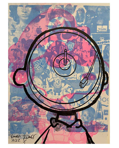 Mini Charlie Says Print by Barrie J Davies 2022, unframed Silkscreen print on paper (hand finished) edition of 1/1, A4 size 29cm x 21cm