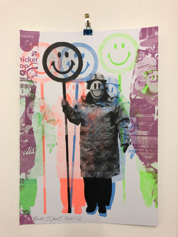 Mixed up Happy Lady Print - BARRIE J DAVIES IS AN ARTIST