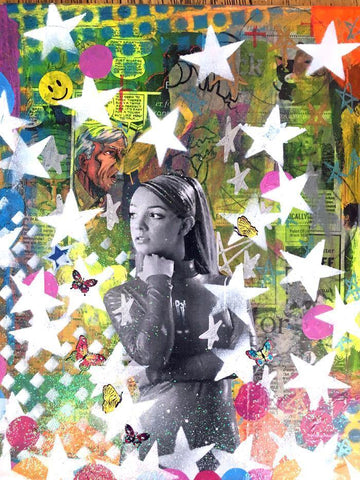 Oops I Did it Again by Barrie J Davies 2018, mixed media on canvas, Unframed. Fun Pop Art and Street art inspired Artist based in Brighton England.