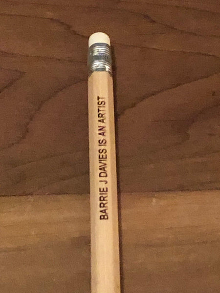 Barrie J Davies is an Artist Pencil. Approx 18cm in length, HB hardness with a rubber on the end. Barrie J Davies is an Artist - Pop Art and Street art inspired Artist based in Brighton England UK - Pop Art Paintings, Street Art Prints & Editions available.