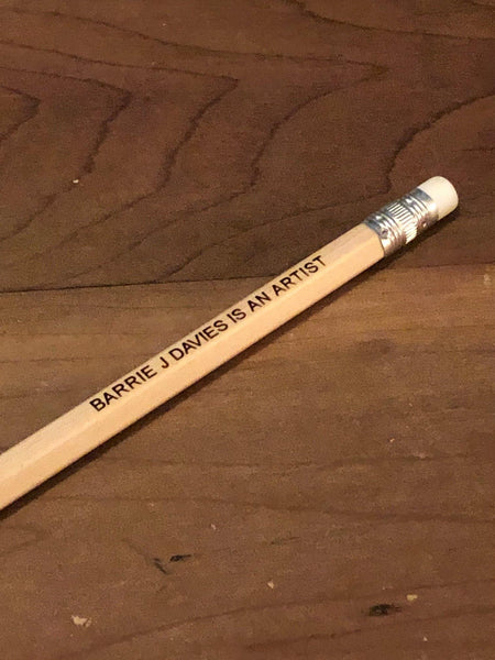 Barrie J Davies is an Artist Pencil. Approx 18cm in length, HB hardness with a rubber on the end. Barrie J Davies is an Artist - Pop Art and Street art inspired Artist based in Brighton England UK - Pop Art Paintings, Street Art Prints & Editions available.