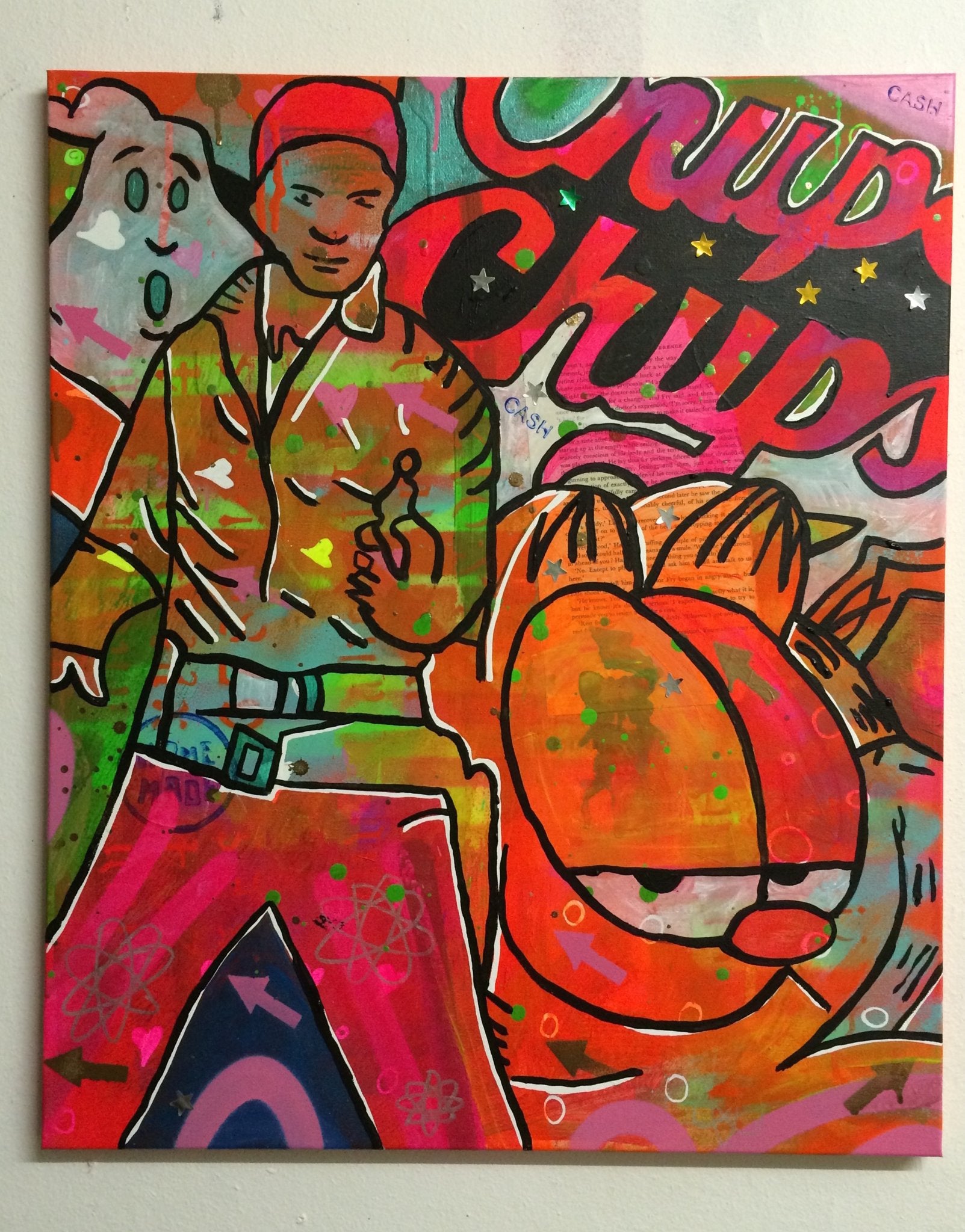 Post supermarket blues by Barrie J Davies 2015, Mixed media on Canvas, 50cm x 60cm Unframed. Barrie J Davies is an Artist - Pop Art and Street art inspired Artist based in Brighton England UK - Pop Art Paintings, Street Art Prints & Editions available