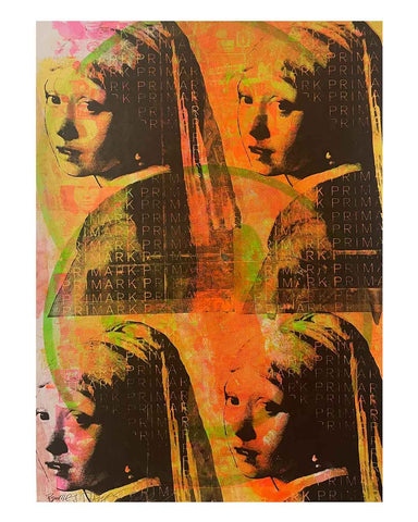 Primarni Girl Print by Barrie J Davies 2022 - unframed Silkscreen print on paper (hand finished) edition of 1/1 - A2 size 42cm x 59.4cm.