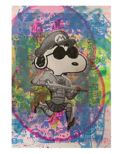 Silver Dude Print by Barrie J Davies 2022, unframed Silkscreen print on paper (hand finished) edition of 1/1, A2 size 42cm x 59.4cm.