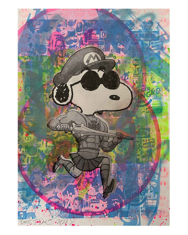 Silver Dude Print by Barrie J Davies 2022, unframed Silkscreen print on paper (hand finished) edition of 1/1, A2 size 42cm x 59.4cm.