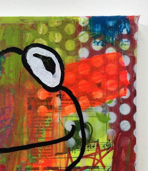Street Frog by Barrie J Davies 2019, mixed media on canvas, 25cm x 30 cm, unframed. Barrie J Davies is an Artist - Pop Art and Street art inspired Artist based in Brighton England UK - Pop Art Paintings, Street Art Prints & Editions available.