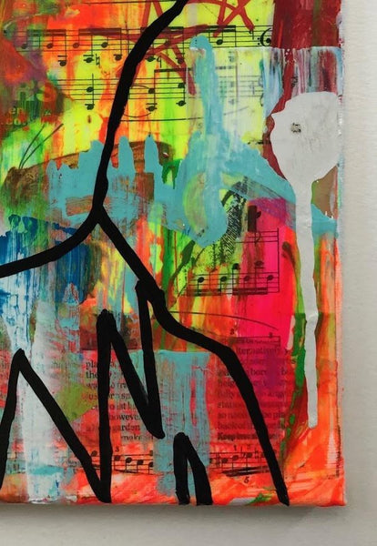 Street Frog by Barrie J Davies 2019, mixed media on canvas, 25cm x 30 cm, unframed. Barrie J Davies is an Artist - Pop Art and Street art inspired Artist based in Brighton England UK - Pop Art Paintings, Street Art Prints & Editions available.