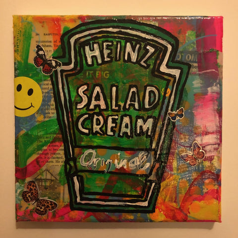 Super Green by Barrie J Davies 2019, Mixed media on Canvas, 20cm x 20cm, Unframed. Barrie J Davies is an Artist - Pop Art and Street art inspired Artist based in Brighton England UK - Pop Art Paintings, Street Art Prints & Editions available.