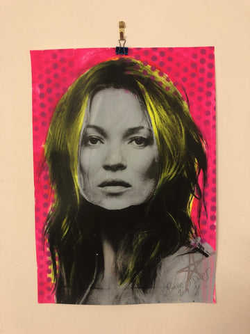 Super Kate Print by Barrie J Davies 2019 - unframed Silkscreen print on paper (hand finished) edition of 1/1 - A3 size 29cm x 42cm. Barrie J Davies is an Artist - Pop Art and Street art inspired Artist based in Brighton England UK - Pop Art Paintings, Street Art Prints & Editions available.