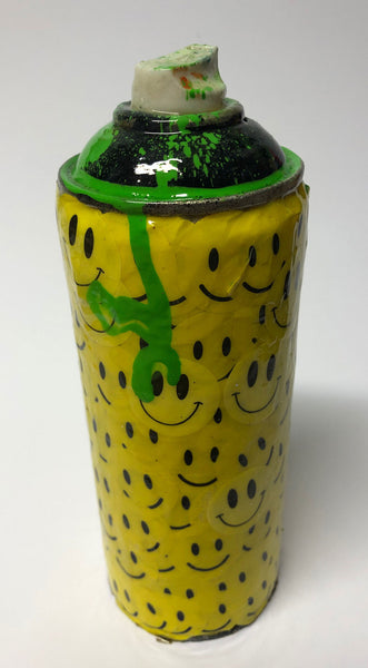 Can of Happy Happy Joy Joy Spray Can Sculpture - BARRIE J DAVIES IS AN ARTIST