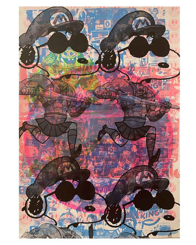 The Dude Print by Barrie J Davies 2022, unframed Silkscreen print on paper (hand finished) edition of 1/1, A2 size 42cm x 59.4cm.