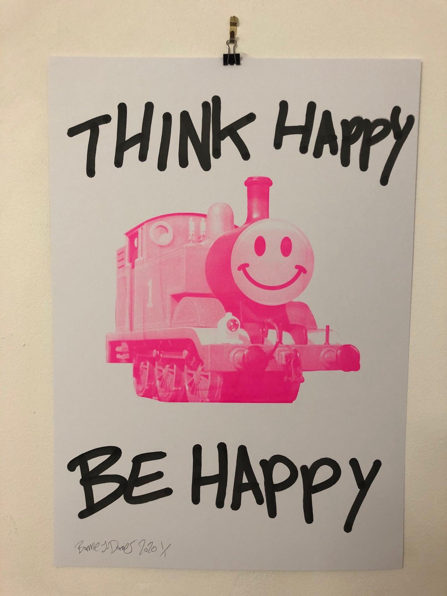 Think Happy Trip Print - BARRIE J DAVIES IS AN ARTIST