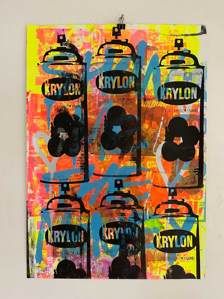 Wild Style Tagged Print, unframed Silkscreen print on paper (hand finished) edition of 1/1 - A2 size 42cm x 59.4cm. Buy online with free delivery worldwide.