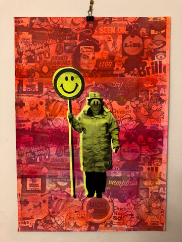 Yellow Happy Lady Print - BARRIE J DAVIES IS AN ARTIST