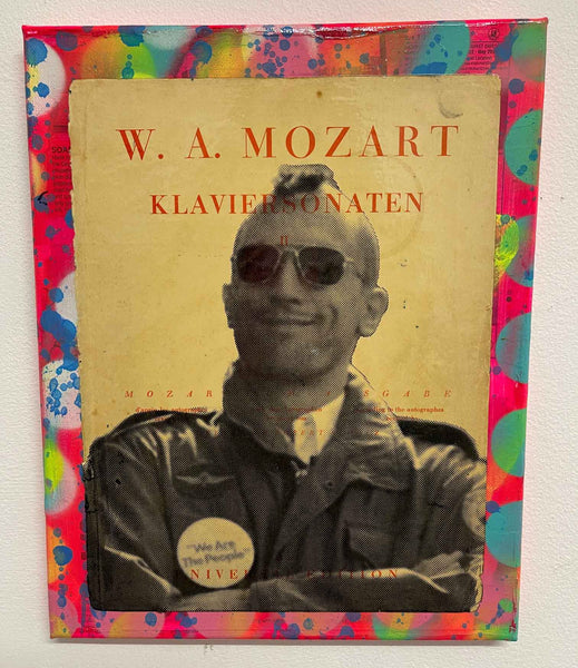 You Talking to me Painting by Barrie J Davies, Mixed media on Canvas, 35cm x 28cm, Unframed and ready to hang.